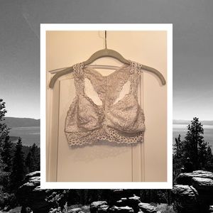 Cream Boho Lace Racerback Bralette